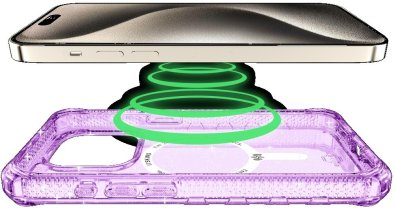Чохол iTSkins for iPhone 15 Pro HYBRID R Spark with MagSafe Light purple (AP5X-HBSPM-LIPP)
