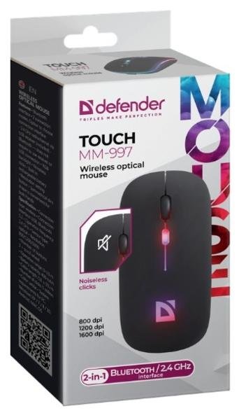 Миша Defender Touch MM-997 RGB Black (52997)