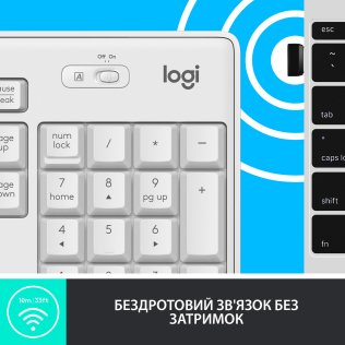 Комплект клавіатура+миша Logitech MK295 US/UKR Off-White (920-009824)