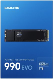 SSD-накопичувач Samsung 990 Evo 2280 PCIe 4.0 x4/PCIe 5.0 x2 NVMe 2.0 1TB (MZ-V9E1T0BW)