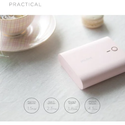 Фото: Батарея універсальна Solove F1 Power Bank 10000 mAh рожева № 7 | KTC