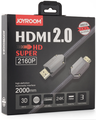 Кабель JoyRoom JR-H101 HDMI / HDMI 2 м сірий