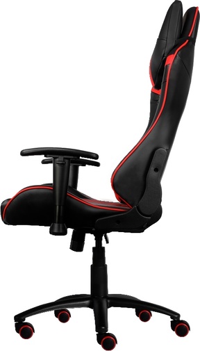 Крісло для геймерів AeroCool AC120BR чорне з червоними вставками + подушка під шию