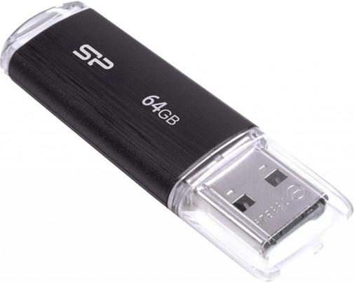 Флешка USB Silicon Power Ultima U02 64 ГБ (SP064GBUF2U02V1K) чорна
