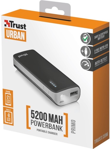 Батарея універсальна Trust Primo Power Bank 5200mAh Black (21635)