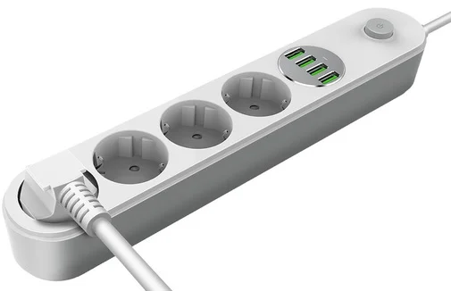 Фото: Мережевий фільтр ColorWay CW-CHE44W 4xUSB 4/2m White № 6 | KTC