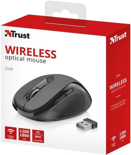 Фото: Миша Trust Ziva Wireless optical Black (21949) № 6 | KTC