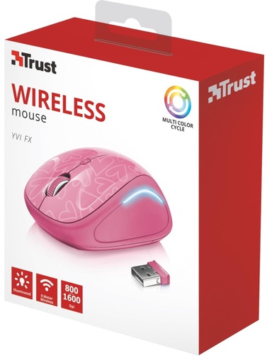 Миша Trust Yvi FX Wireless Pink (22336)