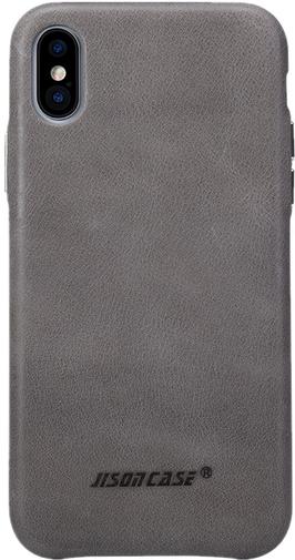 Чохол JISON for iPhone X - Leather Case Gray (JS-IPX-05A60)
