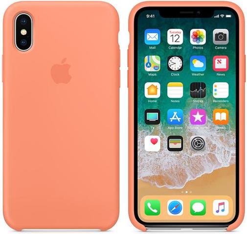 for Apple iPhone X - Silicone Case Peach