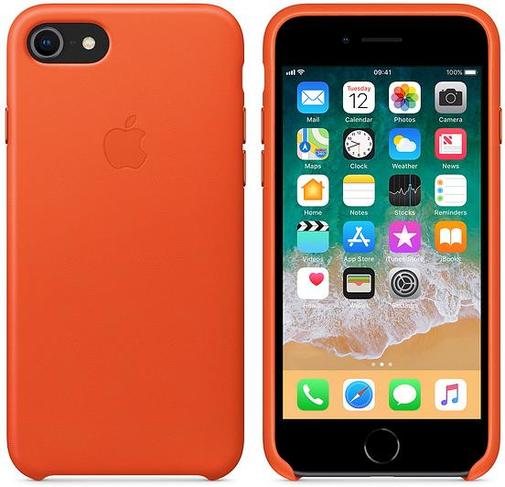 for iPhone 7/8 - Leather Case Bright Orange