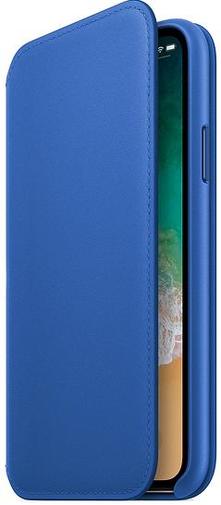 for iPhone X - Leather Folio Electric Blue