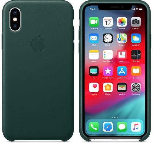 Чохол-накладка Apple для iPhone XS - Leather Case Forest Green