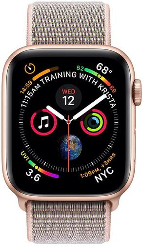 Смарт годинник Apple Watch Series 4 GPS 44mm Gold Aluminium with Pink Sand Sport Loop (MU6G2)