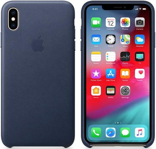 Чохол-накладка Apple для iPhone Xs Max - Leather Case Midnight Blue