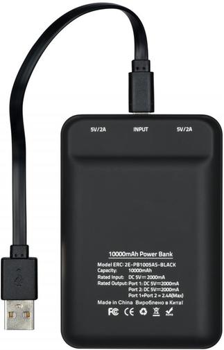 Батарея універсальна 2E Power Bank 10000mAh Black (2E-PB1005AS-BLACK)