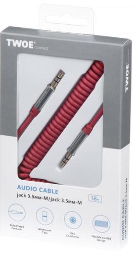 Кабель 2E Coiled Jack 3.5mm / Jack 3.5mm Red (2E-W3539rd)