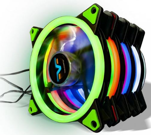 Вентилятор для корпуса Frime Iris LED Fan Double Ring Green (FLF-HB120GDR)
