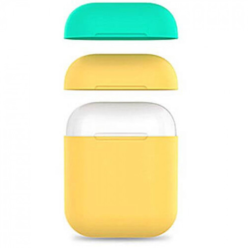 Чохол для AirPods AhaStyle Silicone Case DUO Case for AirPods Yellow/Mint Green