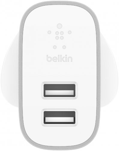 Мережевий зарядний пристрій Belkin Home Charger, 2xUSB, 2.4A, Silver