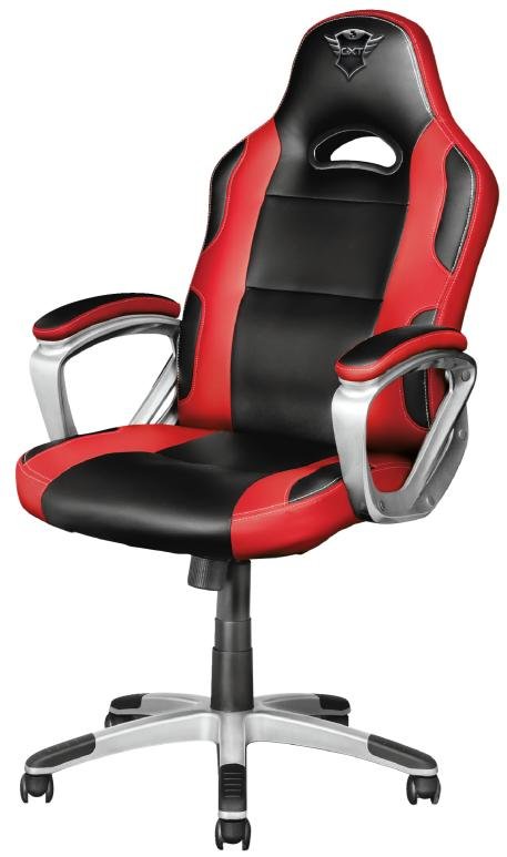 Крісло ігрове TRUST GXT 705 Ryon Gaming Chair Чорне з Червоними вставками PU шкіра, Метал.