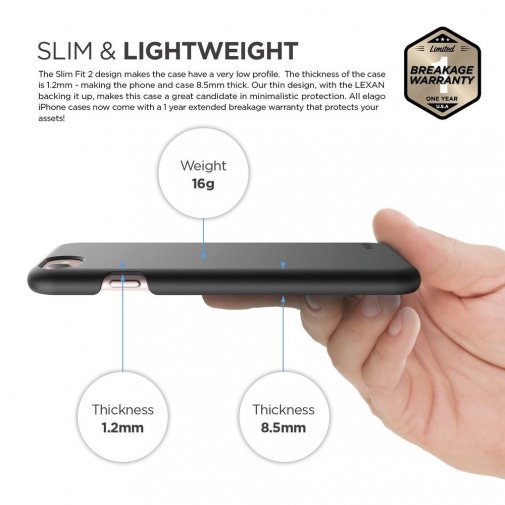 Чохол Elago for Apple iPhone 8/7 - Slim Fit 2 Case Black (ES7SM2-BK-RT)