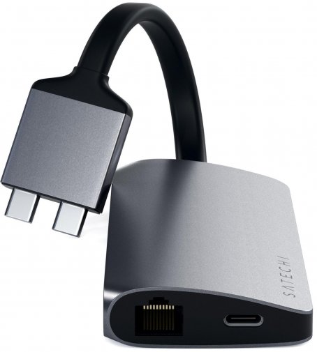USB-хаб Satechi Type-C Dual Multimedia Adapter Space Gray (ST-TCDMMAM)