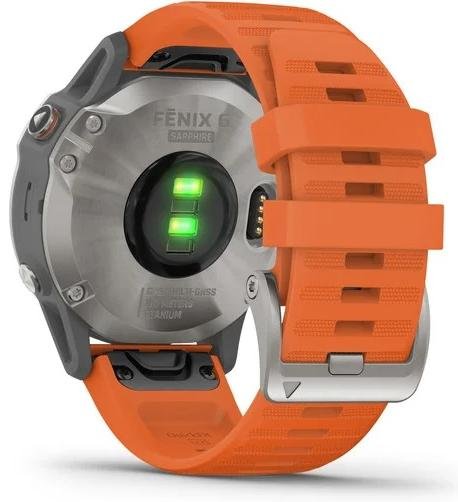 Смарт годинник Garmin Fenix 6 Pro Sapphire Titanium with Ember Orange Band (010-02158-14/13)