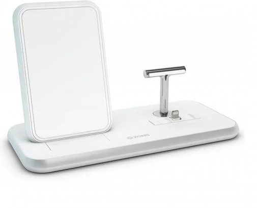 Фото: Бездротова зарядна станція Zens Stand with Dock Aluminium Wireless Charger White (ZEDC06W/00) № 6 | KTC