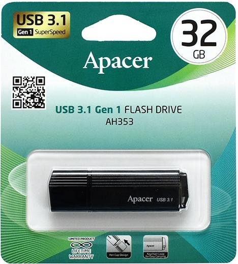 Флешка USB Apacer AH353 32GB Black (AP32GAH353B-1)