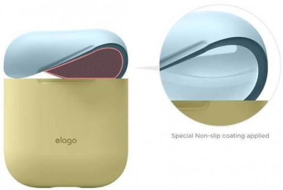 Чохол Elago для Airpods - Duo Case Yellow/White/Pastel Blue (EAPDO-YE-WHPB)