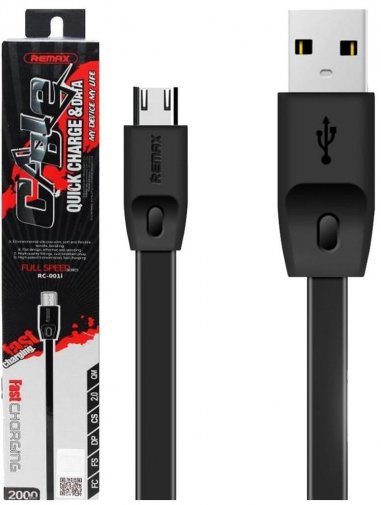 абель Remax Full Speed RC-001m AM / Micro USB 2m Black (RC-001M-BLACK-2M)
