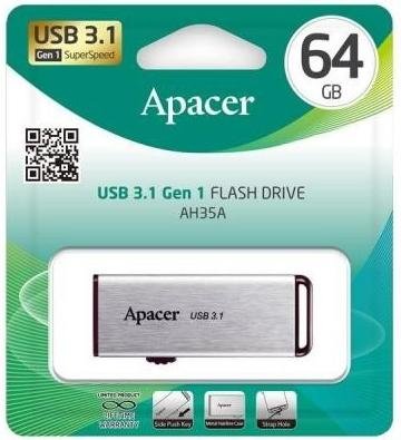 Флешка USB Apacer AH35A 64GB Silver (AP64GAH35AS-1)