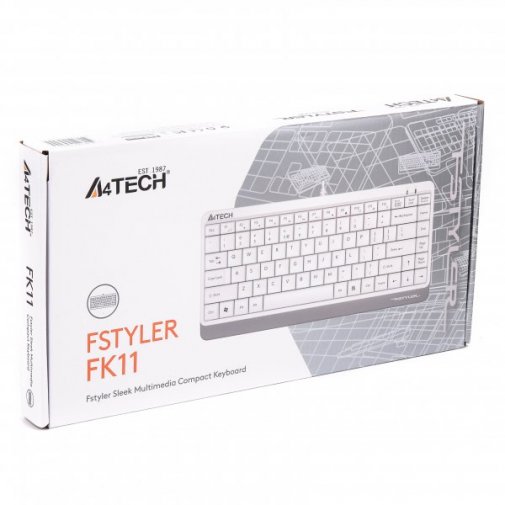 Клавіатура компактна A4tech Fstyler FK11 White (FK11 USB (White))