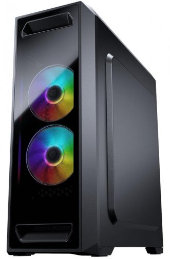 ATX, Cougar MX350 RGB, No PSU, Fan 2x12cm, 1xUSB2.0, 1xUSB3.0, Black, прозоре бокове скло ( Gaming )