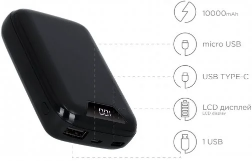 Фото: Батарея універсальна ERGO LP-C12 10000mAh Black (LP-С12) № 10 | KTC