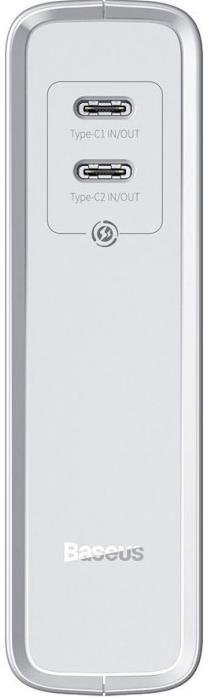 Батарея універсальна Baseus 2in1 PowerBank Charger GaN Type-C/Type-C 10000mAh 45W White (PPNLD-F02)