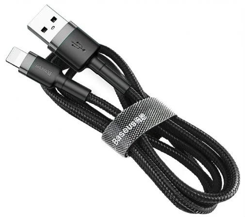 Фото: Кабель Baseus Cafule 2.4A AM / Lightning 1m Black (CALKLF-BG1) № 16 | KTC