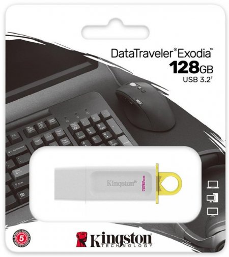 Флешка USB Kingston DataTraveler Exodia 128GB White (KC-U2G128-5R)