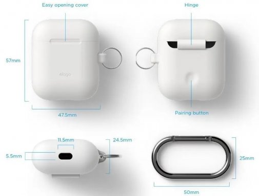 Чохол Elago for Airpods - Silicone Hand Case White (EAPSC-HANG-WH)
