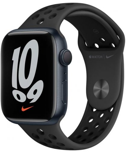 Смарт годинник Apple Watch Nike Series 7 GPS 45mm Midnight Aluminium Case with Anthracite/Black (MKNC3)