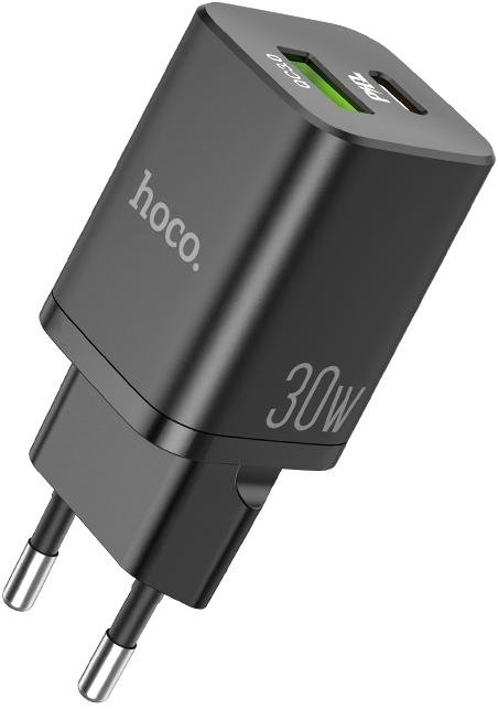 Зарядний пристрій Hoco N13 Bright PD30W QC3.0 Black (N13 + Type-C Black)