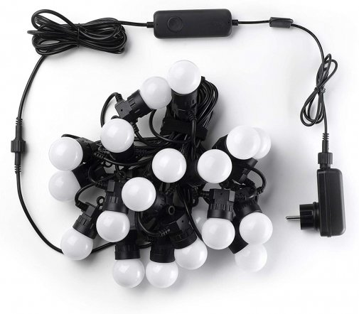  Гірлянда Twinkly Smart LED Festoon RGB 20, G45, Gen II, IP44, 10м, кабель чорний
