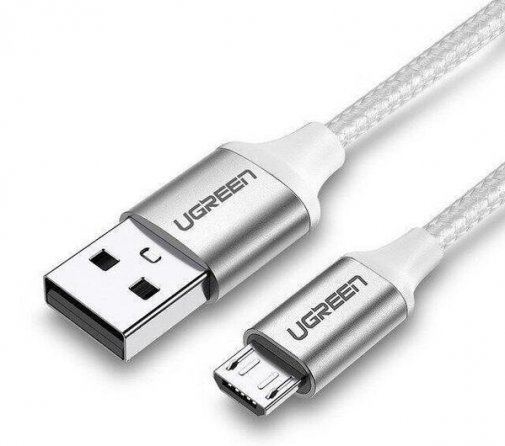 Кабель UGREEN US290 Aluminum Braid 2A AM / Micro USB 1m White (UGR-60151)