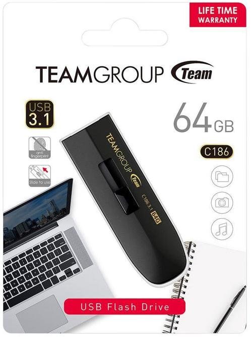 Флешка USB Team C186 64GB Black (TC186364GB01)