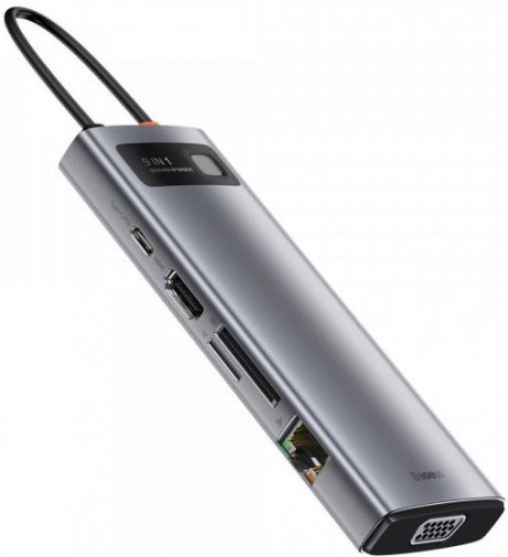 USB-хаб Baseus Metal Gleam Series 9in1 Gray (CAHUB-CU0G)