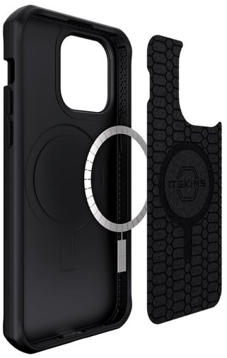 Чохол-накладка ITSKINS для iPhone 14 Pro Max BALLISTIC R CARBON with MagSafe Black1