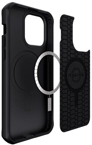 Чохол iTSkins for iPhone 14 Pro Max BALLISTIC R NYLON with MagSafe Black (AP4M-HMABA-BLCK)