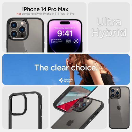 Чохол Spigen for Apple iPhone 14 Pro Max - Ultra Hybrid Matte Black (ACS04817)