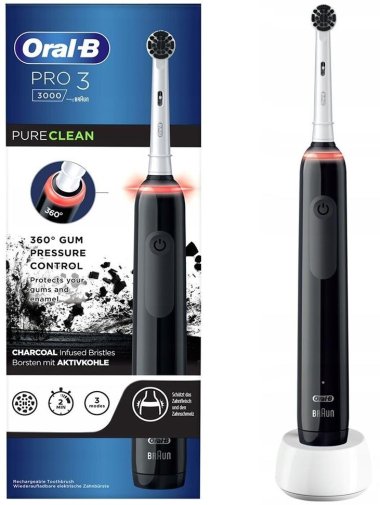 Електрична зубна щітка Braun Oral-B Pro3 3000 D505.513.3 Pure Clean Black